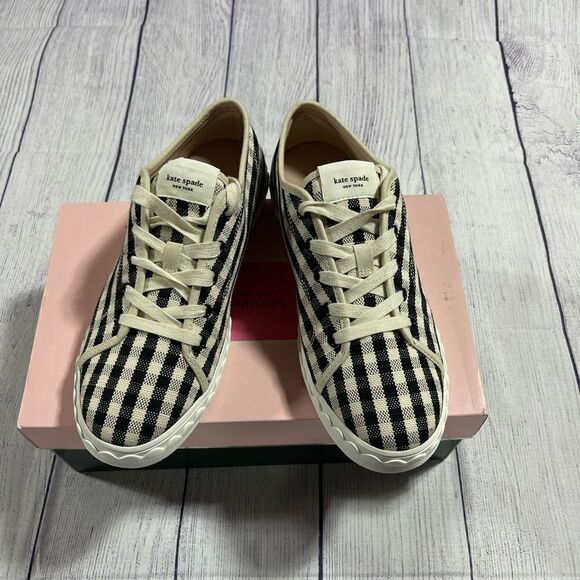 KATE SPADE Vale Sneakers - Gingham Black/Cream - Picture 4 of 9